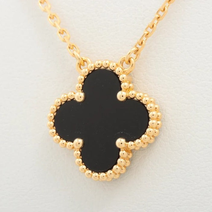 Van Cleef & Arpels Vintage Alhambra Onyx Necklace