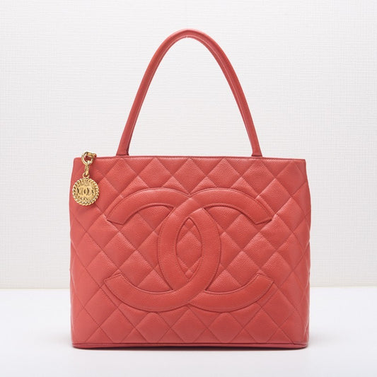 CHANEL Caviar Leather Salmon Matelasse Shoulder Bag