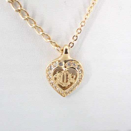 DIOR Logo Chain Necklace with Rhinestones