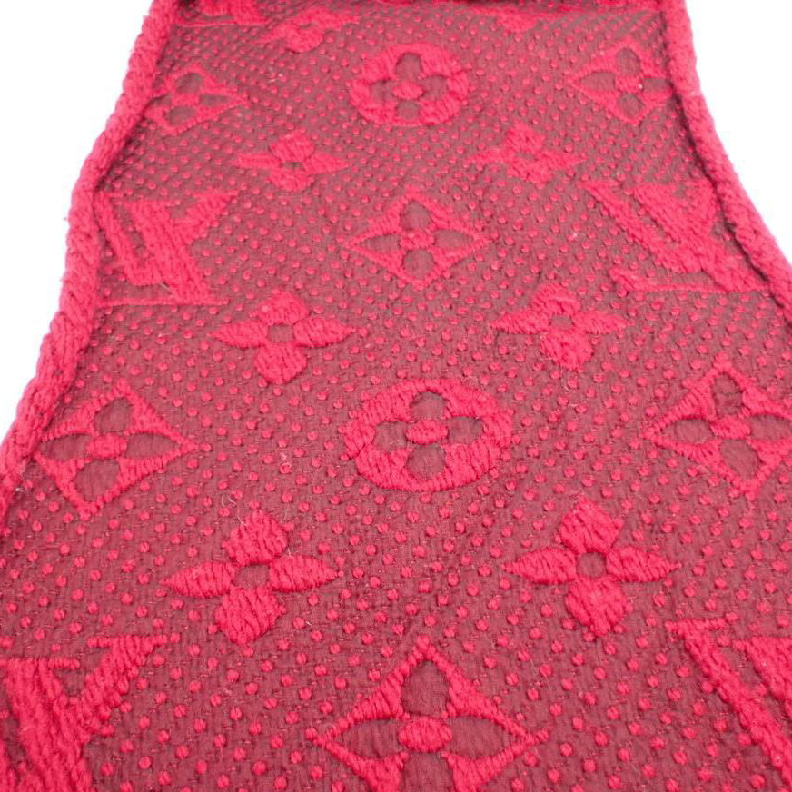 LOUIS VUITTON Red Logomania Wool Scarf