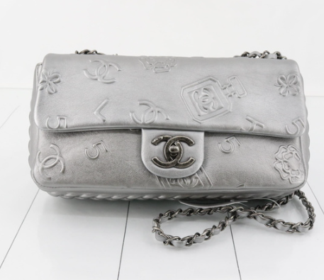 Silver Chanel Chain Shoulder Bag